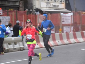 Me running through the 10K mark of the United Airlines NYC Half Marathon - New York, New York