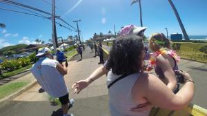 Hugs from friends.  And they gave me a lei!  I have amazing people in my life.  I think this is where I said, "That was so fucking hard."  And cried.  A lot.