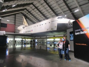 Cathy and I in front of the Space Shuttle Endeavour at the California Science Center
